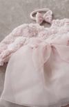 Minny 3D Çiçekli Elbise Çorap Bandana 3'lü Premium Kutulu Mevlüt Seti - Pembe