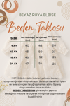 Pure Pearl Bebe Yaka 3D Kabartmalı İncili %100 Pamuk Prenses Elbise - Beyaz