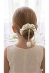 Saten Fiyonklu Saç Tokası Lastik Toka Scrunchie Model Krem Pembe Kırmızı