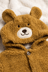 Teddy Bear Kapüşonlu Ayıcık Peluş Yıldız Tulum - Kahverengi