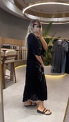 Dilimli Yaka Çiçek baskılı Elbise
