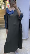 Elora Çiçek Detaylı Oversize Viskon Elbise