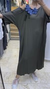 Elora Çiçek Detaylı Oversize Viskon Elbise
