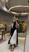 Kabartma Çiçek Baskılı Büyük Beden Pamuk Elbise Siyah