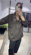 Kuş Gözü Detaylı Koton Gömlek Kahve
