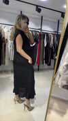 Lina Volanlı Keten Maxi Elbise