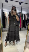 Lina Volanlı Keten Maxi Elbise