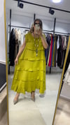 Lina Volanlı Keten Maxi Elbise