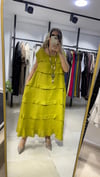 Lina Volanlı Keten Maxi Elbise