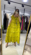 Lina Volanlı Keten Maxi Elbise