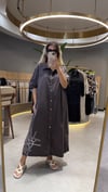 Liora Geometrik Nakış  Detaylı Denim Elbise