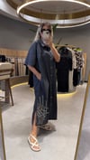 Liora Geometrik Nakiş Detaylı Denim Elbise