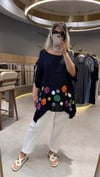 Puantiye Baskılı Pamuk Bluz