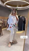 Puantiye Baskılı Pamuk Bluz