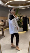 Urban Royale Çizgili Oversize Gömlek Koton Kahverengi