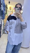 Urban Royale Çizgili Oversize Gömlek Koton Kahverengi