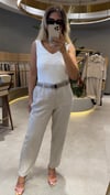 Verona Kemerli Keten Pantolon