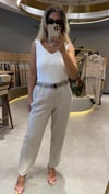 Verona Kemerli Keten Pantolon