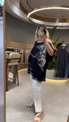 Volanlı Pamuklu Baskılı Bluz