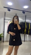 Yakası Büzgülü Metal Aksesuarlı Büyük Beden Gömlek