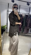Yaprak Nakışlı Büyük Beden Koton Gömlek