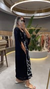 Zebra Desen Baskı Pamuk Elbise Siyah