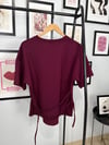Bel Ayarlamalı Bordo Bluz