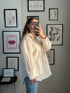 Kahverengi Çizgili Oversize Gömlek