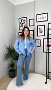 Mavi İspanyol Paça Denim