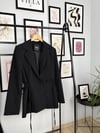 Siyah Bağlama Detaylı Blazer