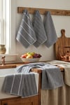 %100 Pamuklu 6 lı Mutfak Havlu Seti  30X45 Cm Luna Naturel Antrasit