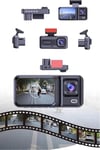 1080P 3 Lensli WİFİ Araç İçi Kameralı Ekran DVR Kaydedici Gece Görüşlü