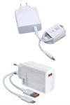 120 Watt Turbo Hızlı Şarj Aleti Seti Hızlı Şarj Adaptörü Beyaz