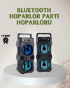 1200 mAh Şarjlı LED Işıklı Bluetooth Hoparlör – FM Radyolu, Hafıza Kart Destekli