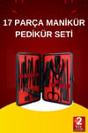 17 Parça El Ayak Bakım Seti Tırnak Temizleme Manikür Pedikür Cımbız Törpü Tırnak Makası