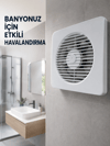 20 W Havalandırma Fanı 150 mm Bağlantı Çapı 20,8 x 20,8 cm Dekoratif Aspiratör