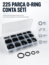 225 PCS O-Ring Conta Seti Profesyonel Tamir, Bakım ve Sızdırmazlık Çözümü