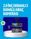 3 Kameralı Araç İçi Kayıt Cihazı  Suya ve Toza Dayanıklı Tasarım