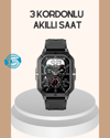 3 Kordonlu Akıllı Saat Uzun Pil Süreli