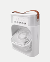 3’ü 1 Arada Mini Klima Fan USB Şarjlı, 7 Renk Gece Lambalı ve Nemlendirici