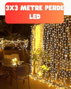3x3 Metre Şelale LED Perde Işık İç Dış Mekân Dekorasyonu
