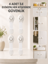 4 Adet Çok Amaçlı Çocuk Güvenlik Kilidi Dolap, Çekmece ve Gardırop İçin