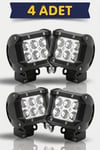 4 ADET SIS LAMBA OFF ROAD PROJEKTOR 10-30V 6 LED CAKARLI BEYAZ