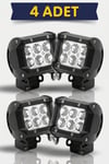 4 ADET SIS LAMBA OFF ROAD PROJEKTOR 10-30V 6 LED CAKARLI BEYAZ