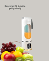 450 ml Taşınabilir Blender – Tip-C Şarjlı 12 Bıçaklı Meyve Sıkacağı