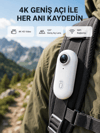 4K Full HD Spor Kamerası 360° Klips ve WiFi Özellikli