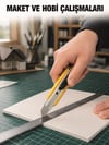5 Adet Metal Falçata Seti Ergonomik Saplı Çelik Maket Bıçağı Koli Ambalaj PVC Kesici