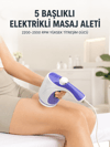 5 Başlıklı Elektrikli Masaj Aleti 2200-2500 RPM Yüksek Titreşimli Vücut Bakım ve Rahatlama Cihazı