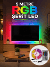 5 Metre RGB Şerit LED 5050 SMD Uzaktan Kumandalı Renkli Dekoratif LED Aydınlatma Seti