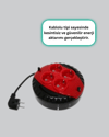 5 Metre Uzatma Kablolu 4 Prizli Makara Kırmızı